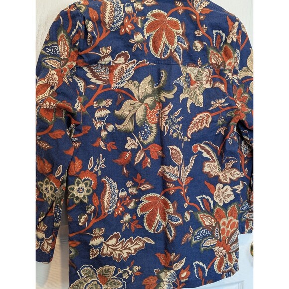 Vintage Rafaella Petites Blazer Size 4 Paisley Unlined Navy With Floral Print - Picture 5 of 8